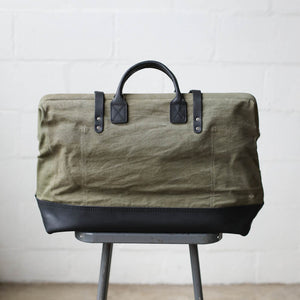 WWII era Salvaged Canvas Carryall - Sample