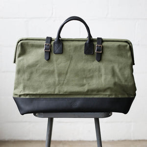WWII era Salvaged Canvas Carryall - Sample