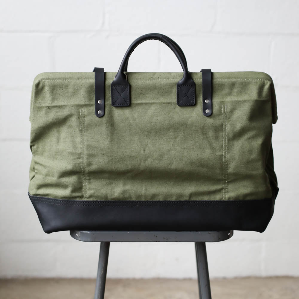 WWII era Salvaged Canvas Carryall - Sample