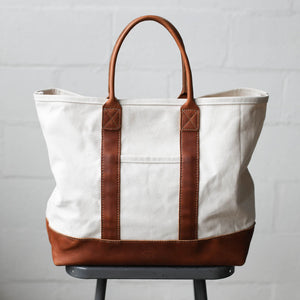 Canvas & Leather Tote Bag - Sample