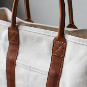 Canvas & Leather Tote Bag - Sample