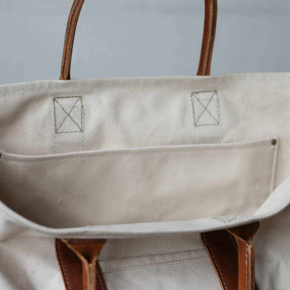Canvas & Leather Tote Bag - Sample