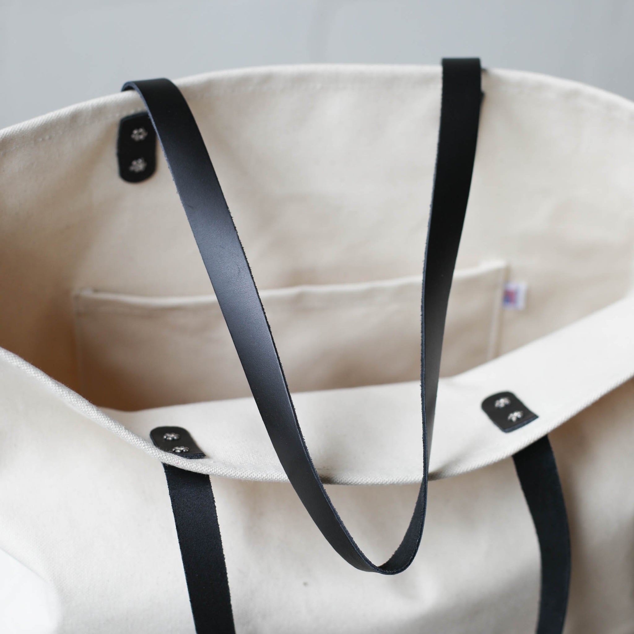 Canvas and Leather Tote Bag - Sample