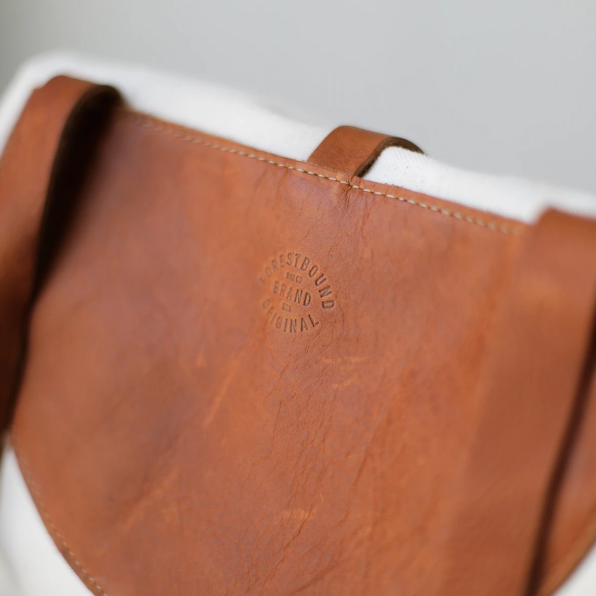 Canvas & Leather Roll Top Backpack