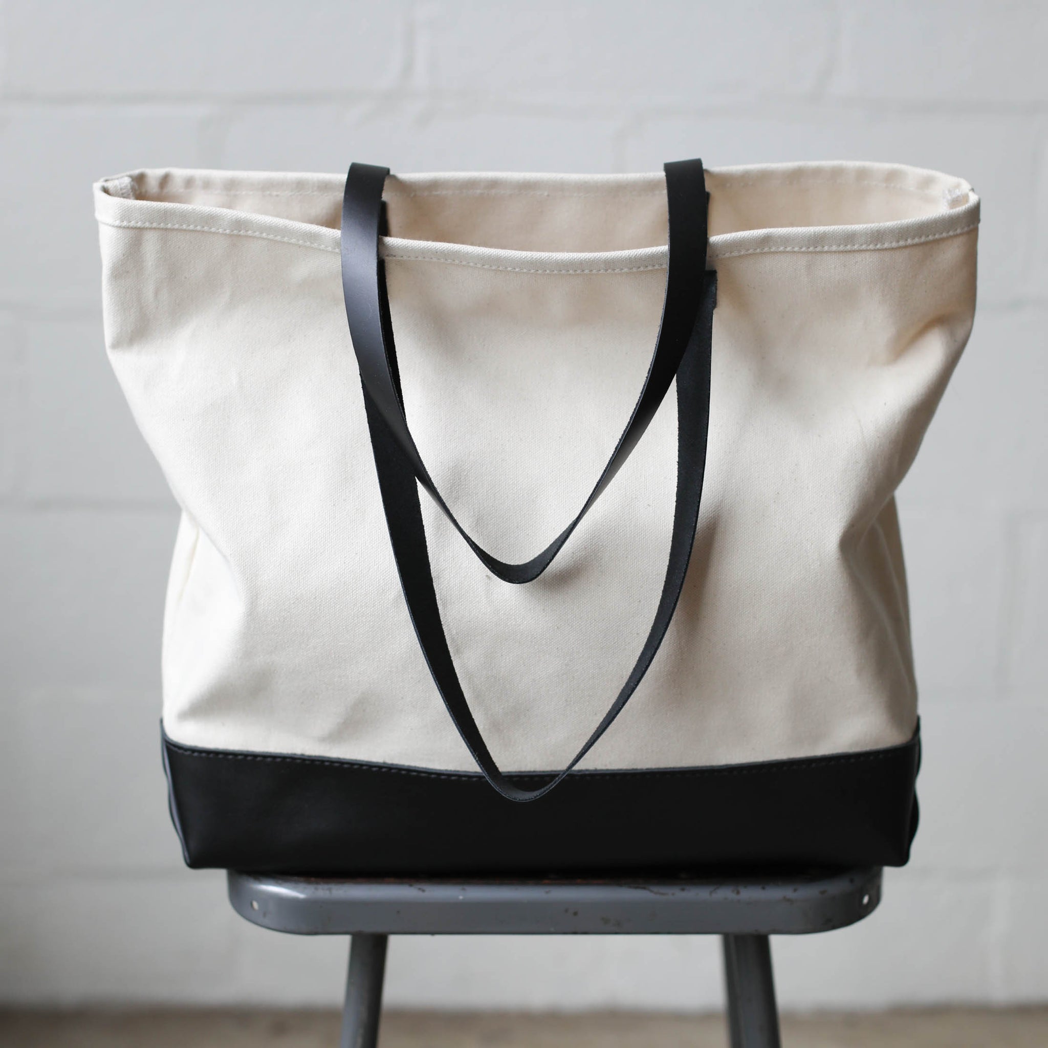 Canvas and Leather Tote Bag - Sample