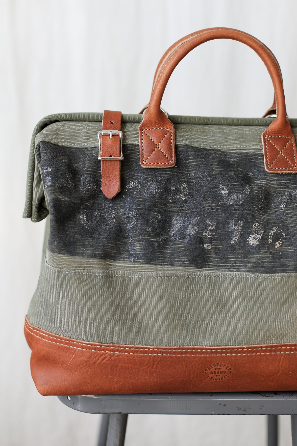 1940's era Salvaged Canvas Carryall