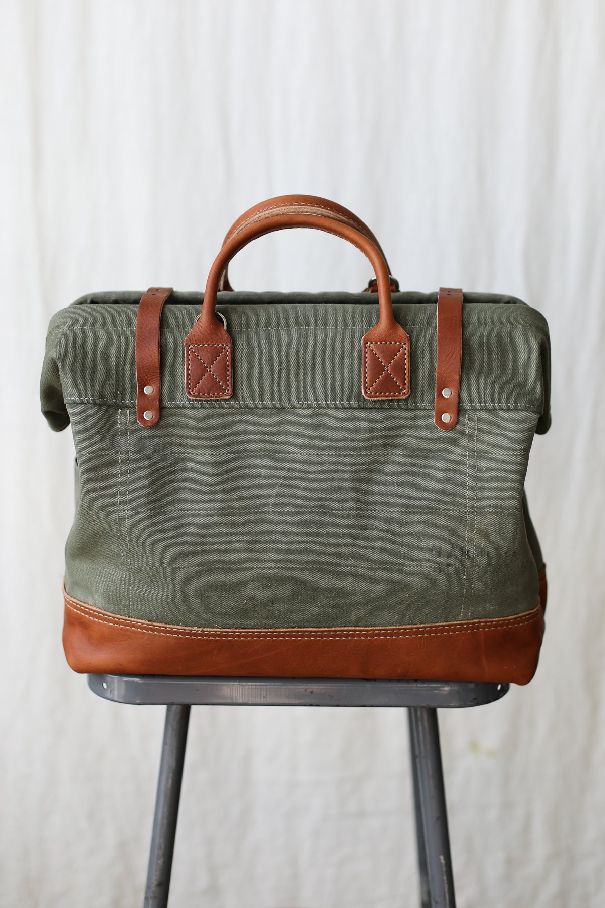 1940's era Salvaged Canvas Carryall