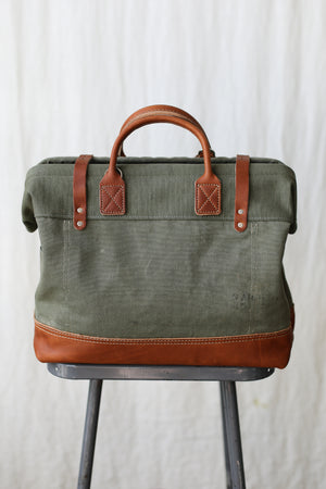 1940's era Salvaged Canvas Carryall