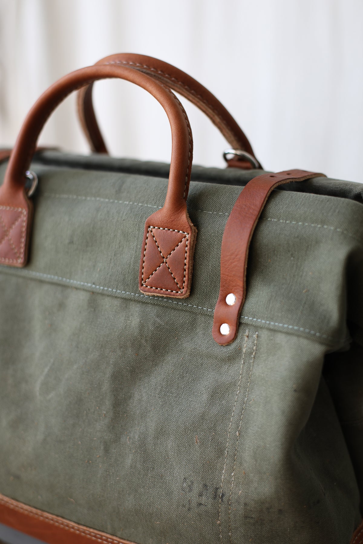 1940's era Salvaged Canvas Carryall