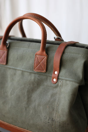 1940's era Salvaged Canvas Carryall