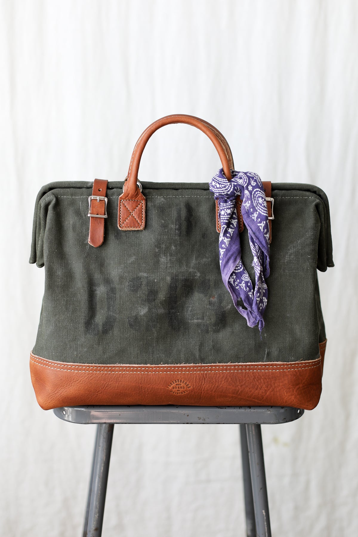 1950's era Salvaged Canvas Carryall