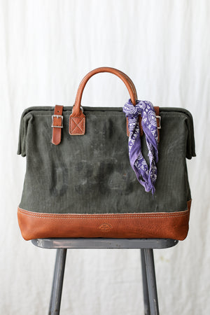 1950's era Salvaged Canvas Carryall
