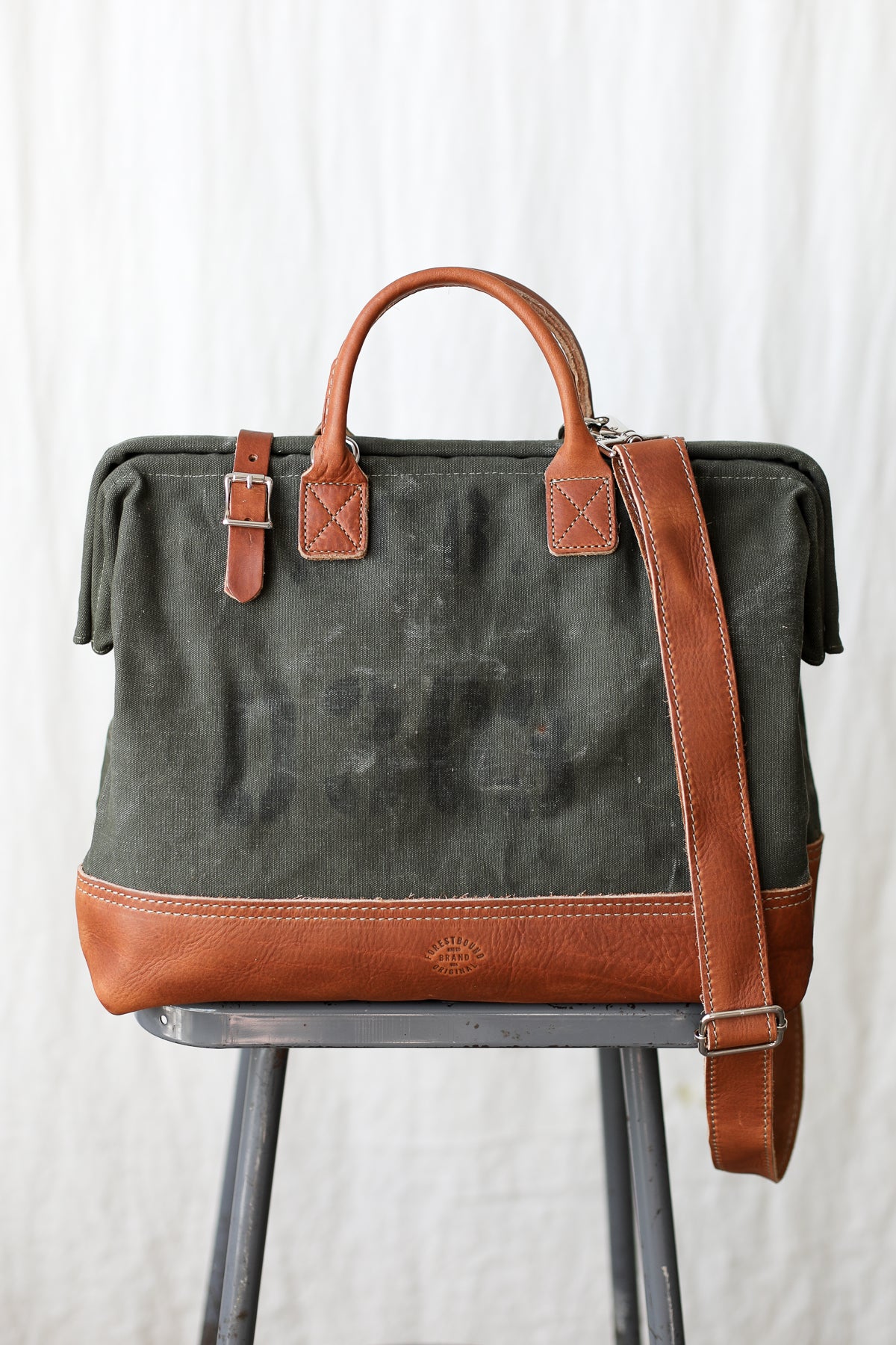 1950's era Salvaged Canvas Carryall