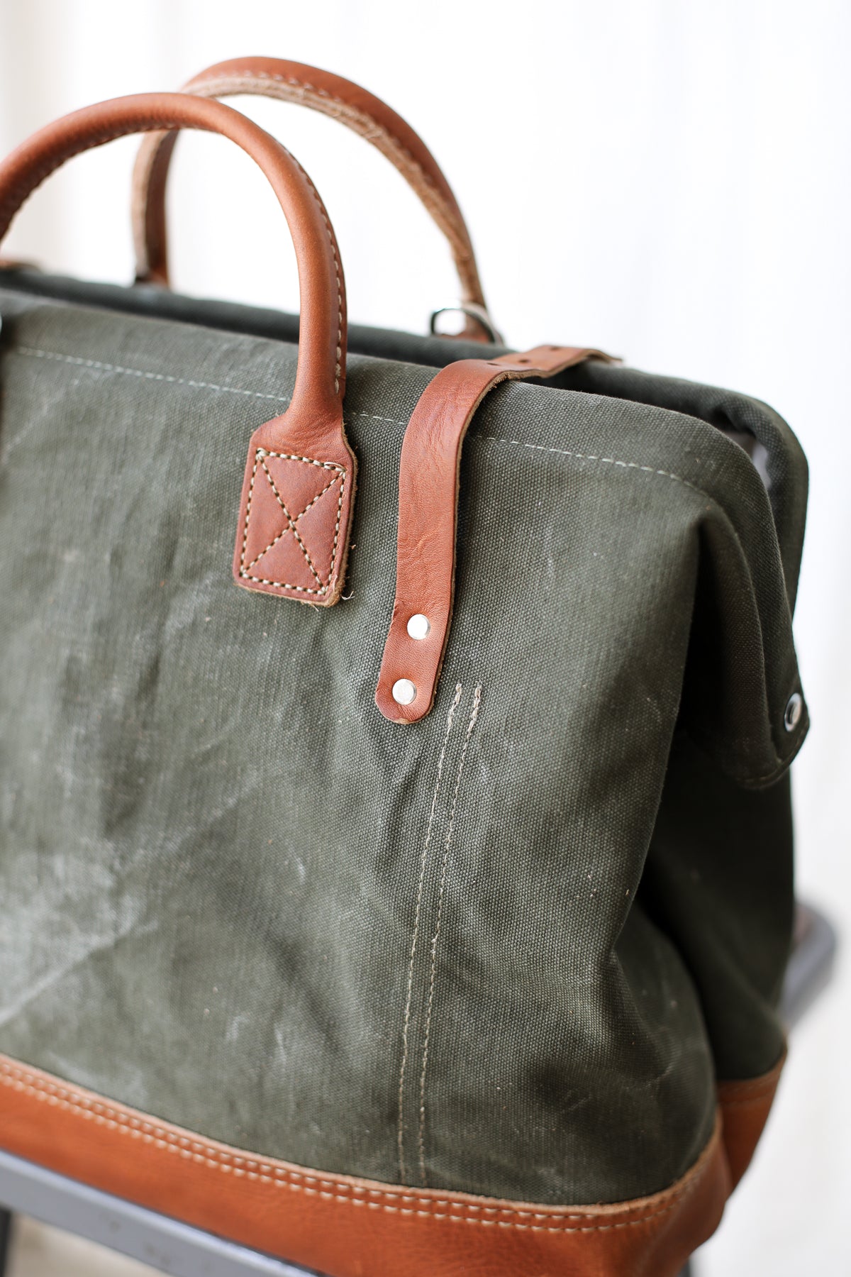1950's era Salvaged Canvas Carryall