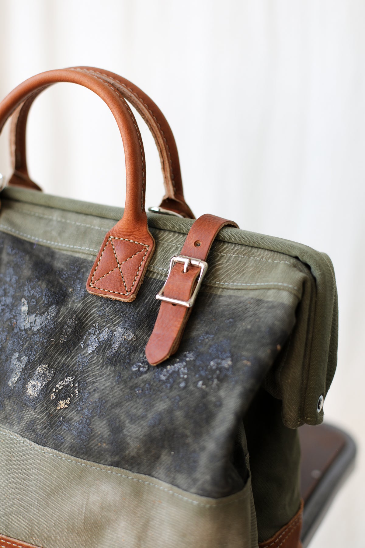 1940's era Salvaged Canvas Carryall