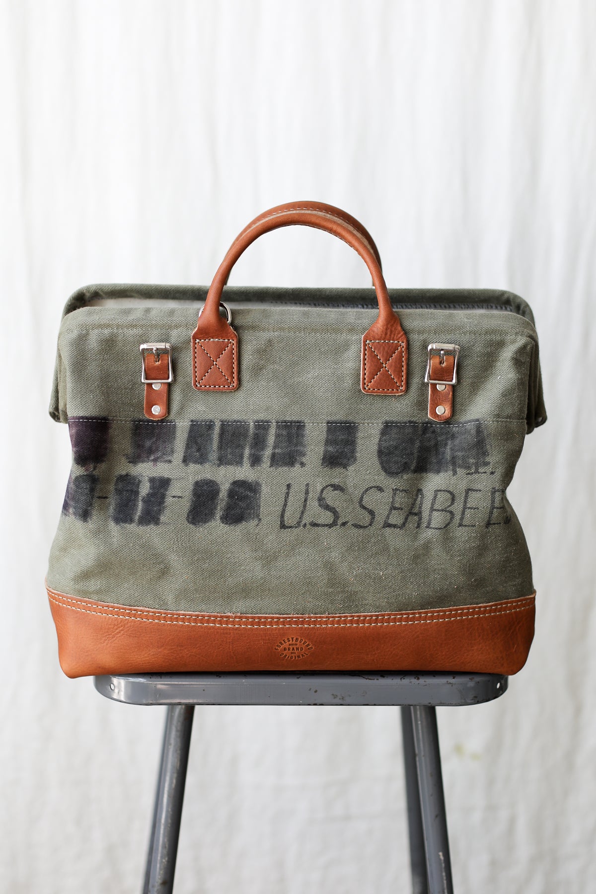 1940's era Seabees Salvaged Canvas Carryall