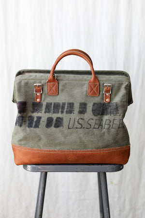 1940's era Seabees Salvaged Canvas Carryall