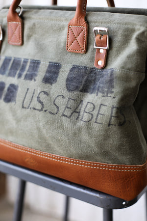 1940's era Seabees Salvaged Canvas Carryall