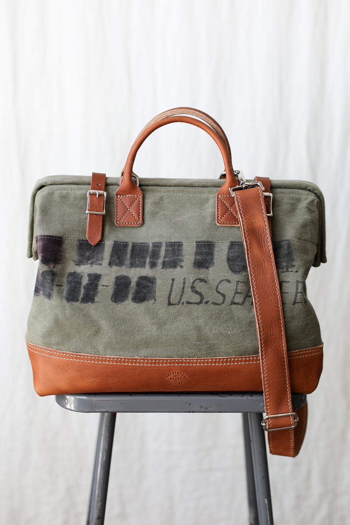 1940's era Seabees Salvaged Canvas Carryall