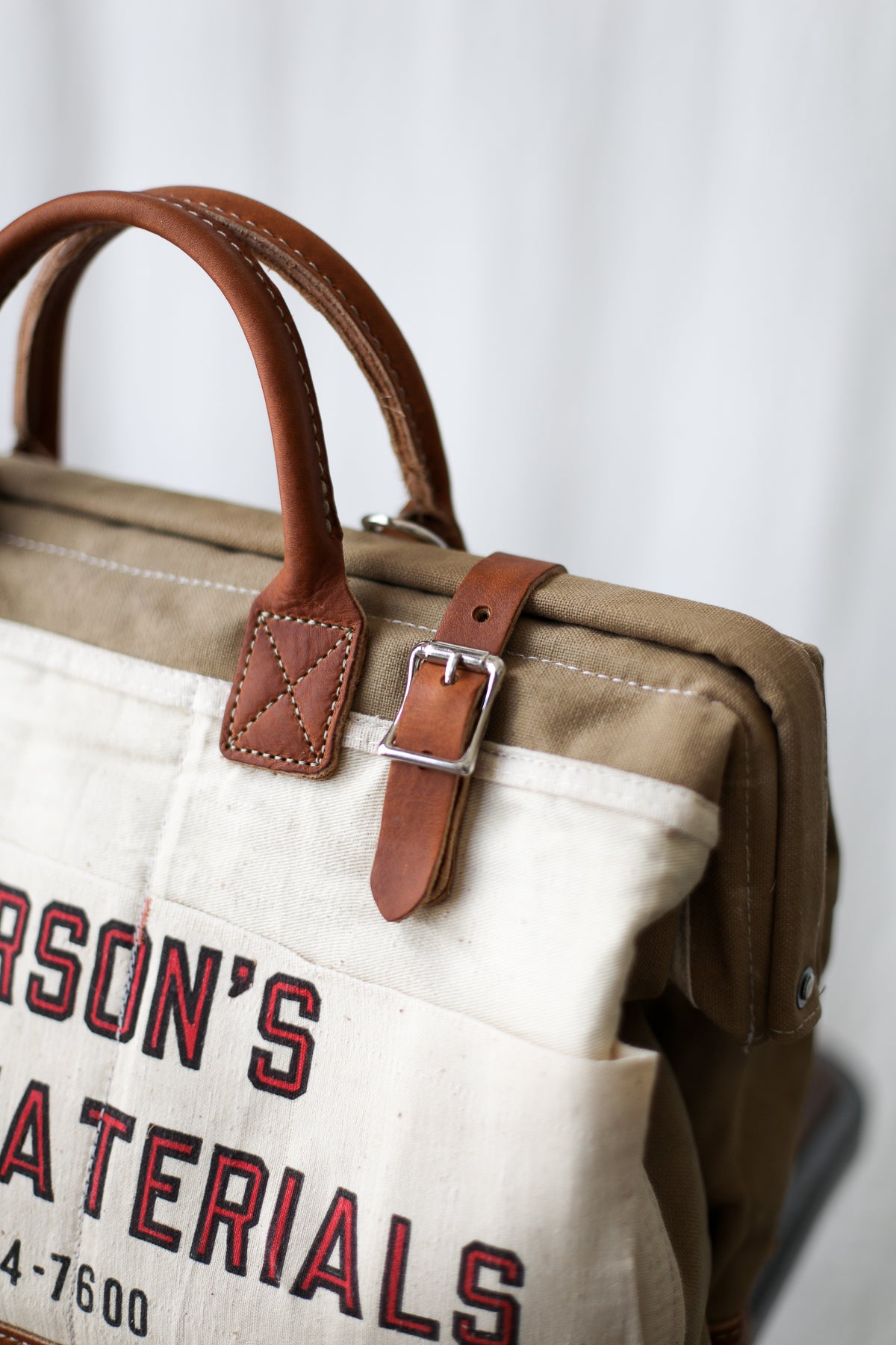 1940's era Salvaged Canvas & Work Apron Carryall