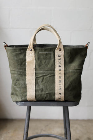 1940's era Salvaged Canvas Carryall