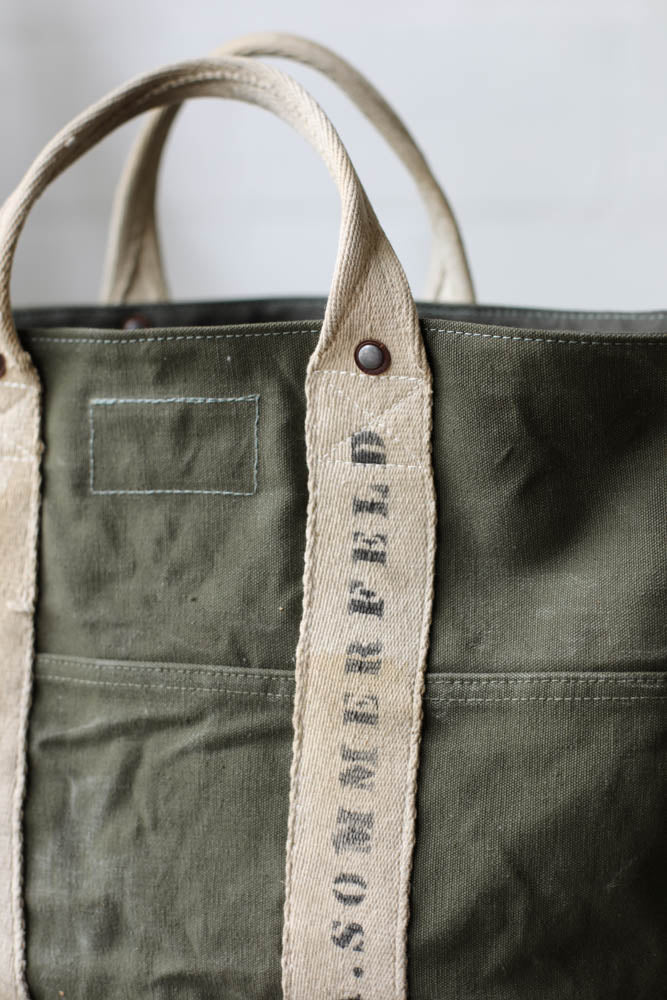 1940's era Salvaged Canvas Carryall