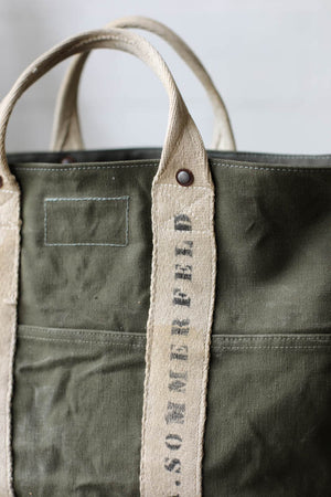 1940's era Salvaged Canvas Carryall