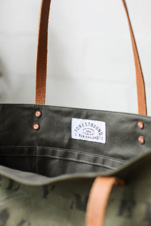 WWII era Salvaged Canvas Tote Bag