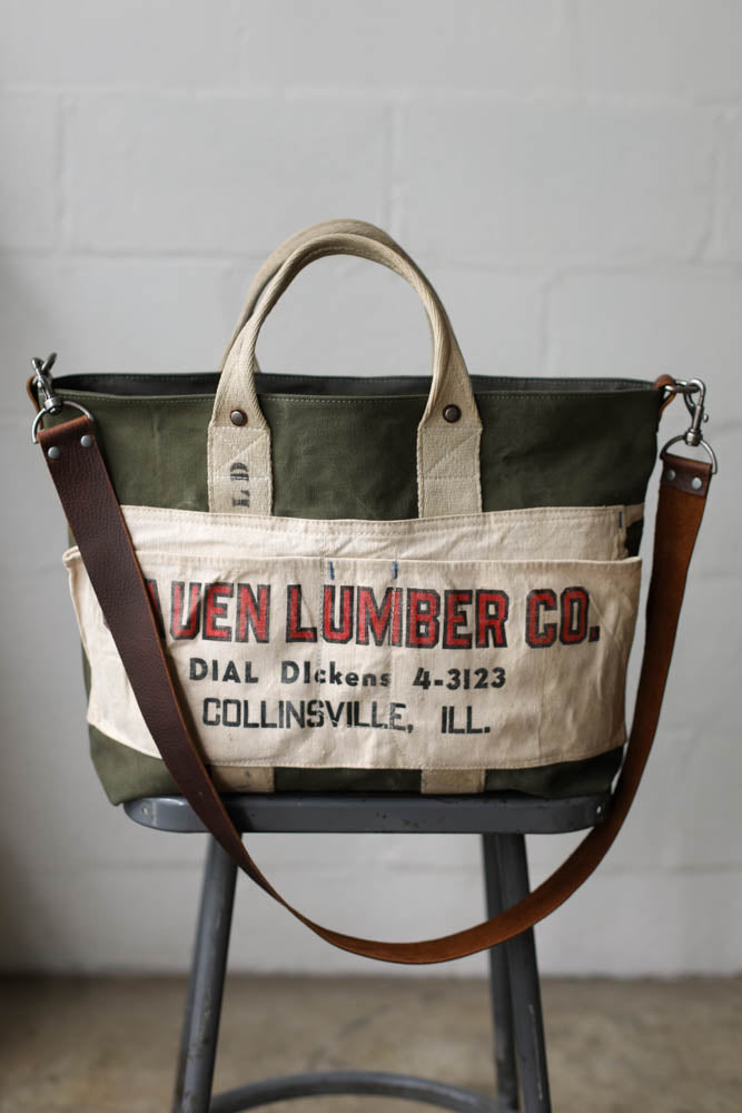 1940's era Salvaged Canvas Carryall