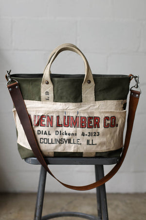 1940's era Salvaged Canvas Carryall