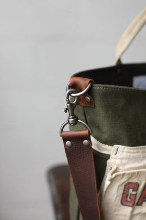 1940's era Salvaged Canvas Carryall