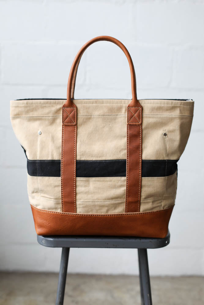 1960's era Salvaged Canvas Tote Bag