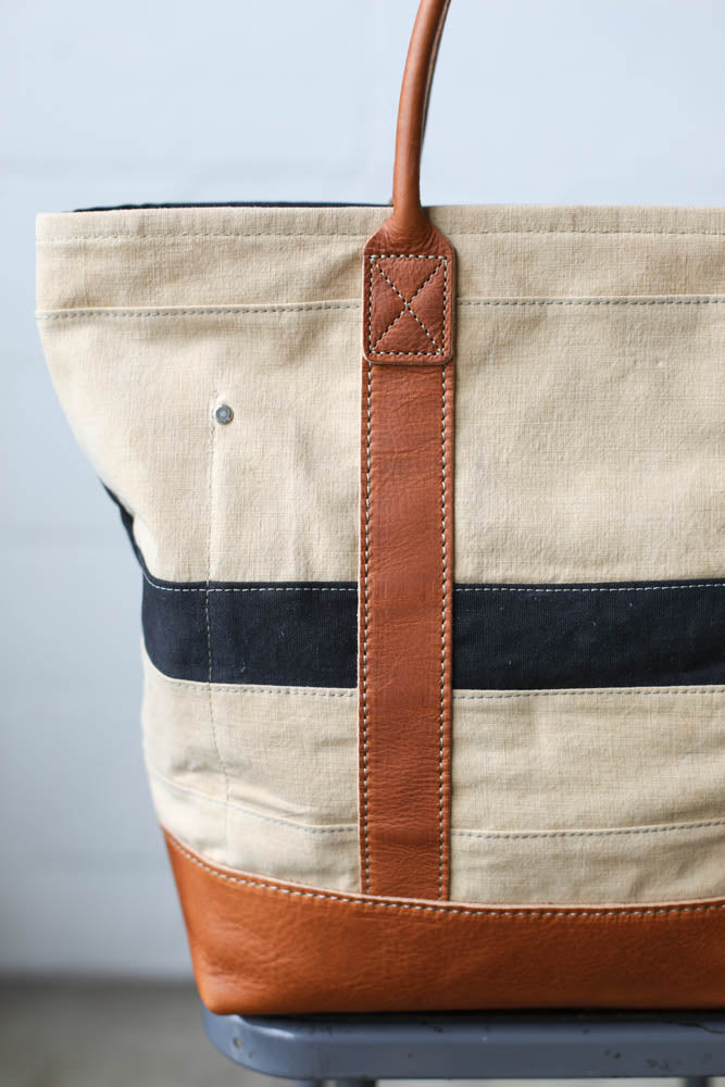 1960's era Salvaged Canvas Tote Bag