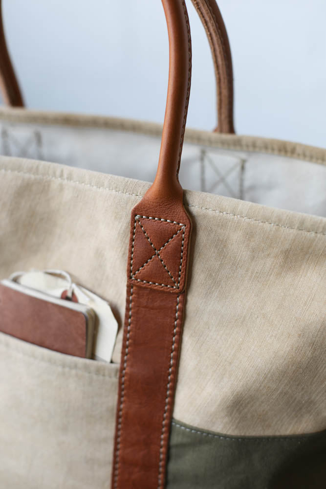 1940's era Salvaged Canvas Tote Bag