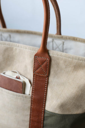 1940's era Salvaged Canvas Tote Bag