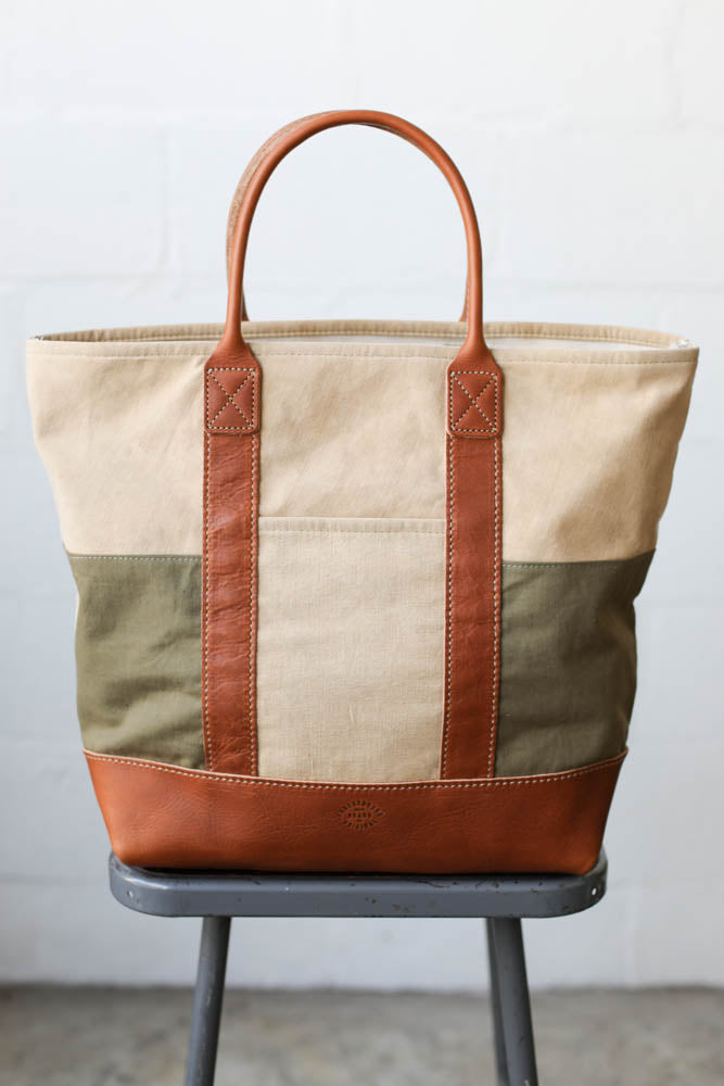 1940's era Salvaged Canvas Tote Bag