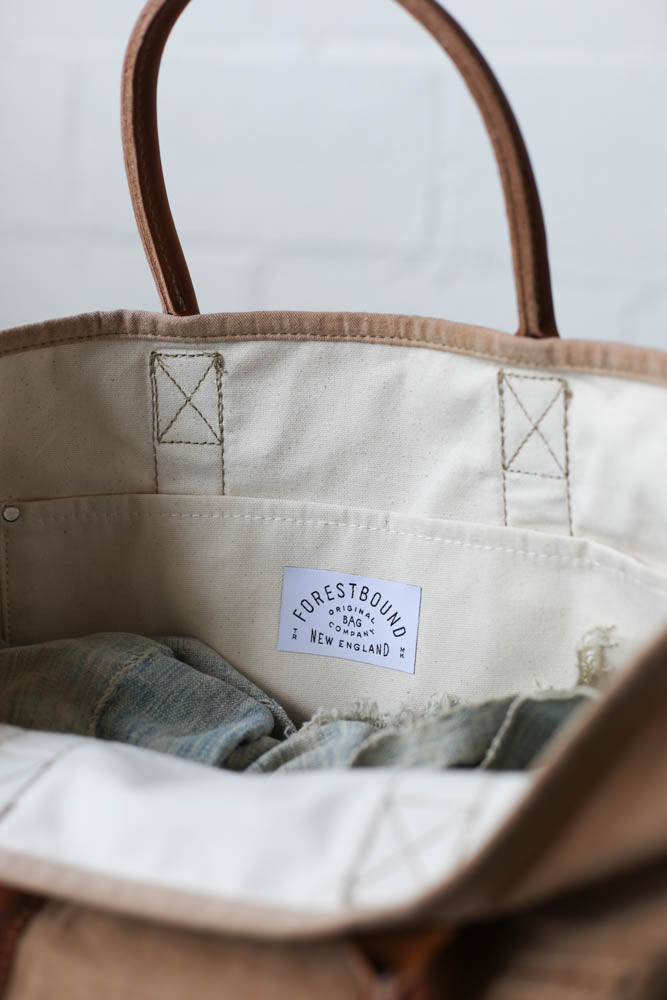 1950's era Salvaged Canvas Tote Bag