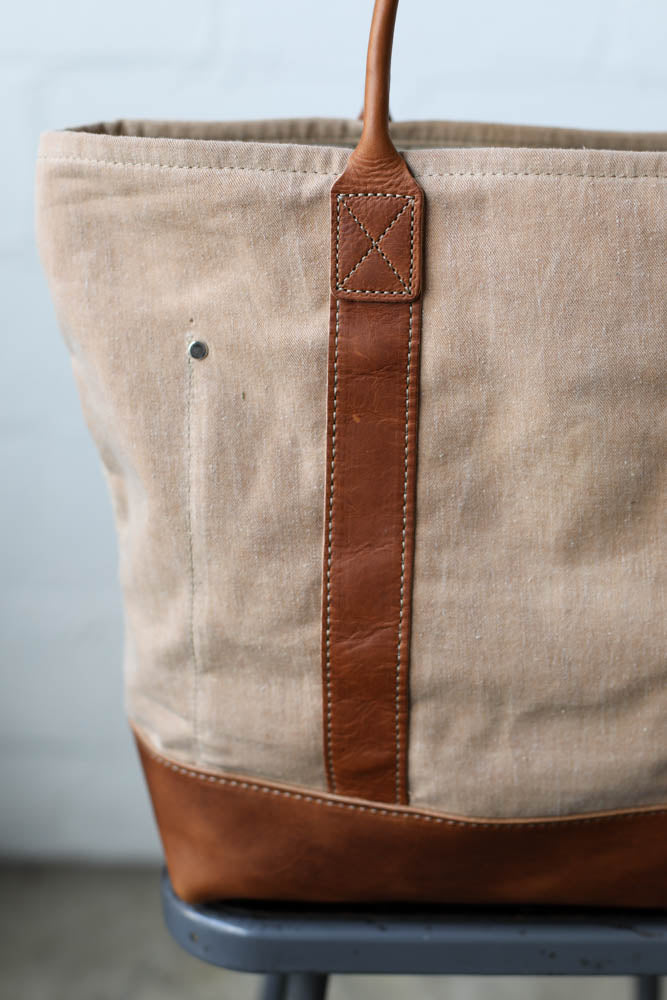 1950's era Salvaged Canvas Tote Bag