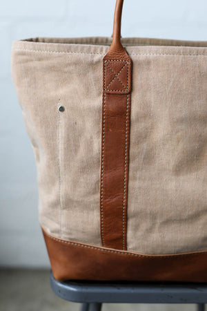 1950's era Salvaged Canvas Tote Bag