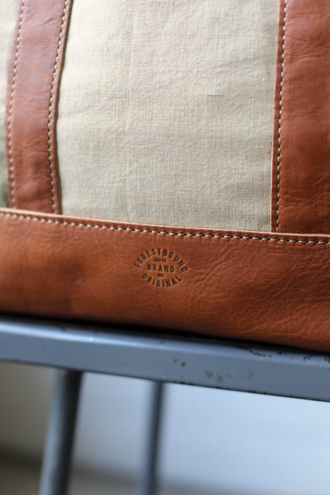1940's era Salvaged Canvas Tote Bag