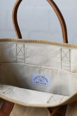 1940's era Salvaged Canvas Tote Bag