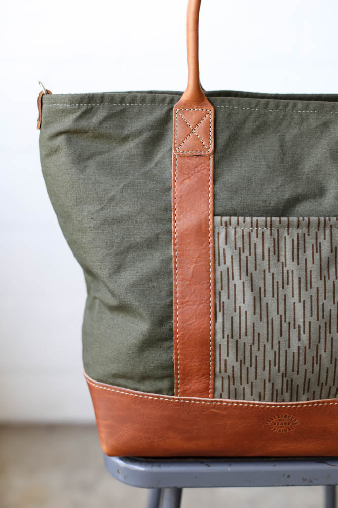 WWII era Salvaged Canvas & Camo Tote Bag