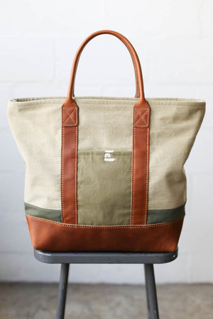 WWII era Salaged Canvas Tote Bag