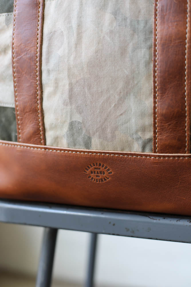 WWII era Salvaged Canvas & Camo Tote Bag