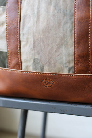 WWII era Salvaged Canvas & Camo Tote Bag