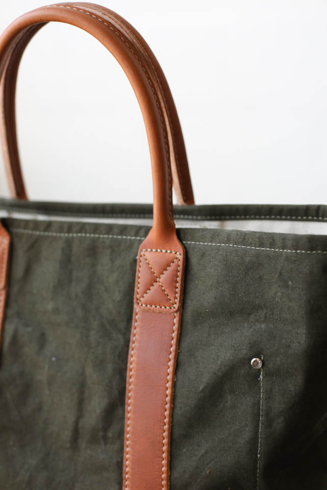 WWII era Salvaged Canvas & Camo Tote Bag