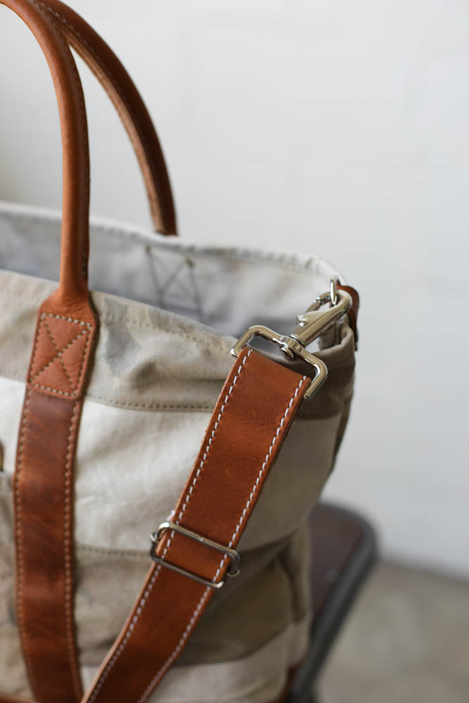 WWII era Salvaged Canvas & Camo Tote Bag