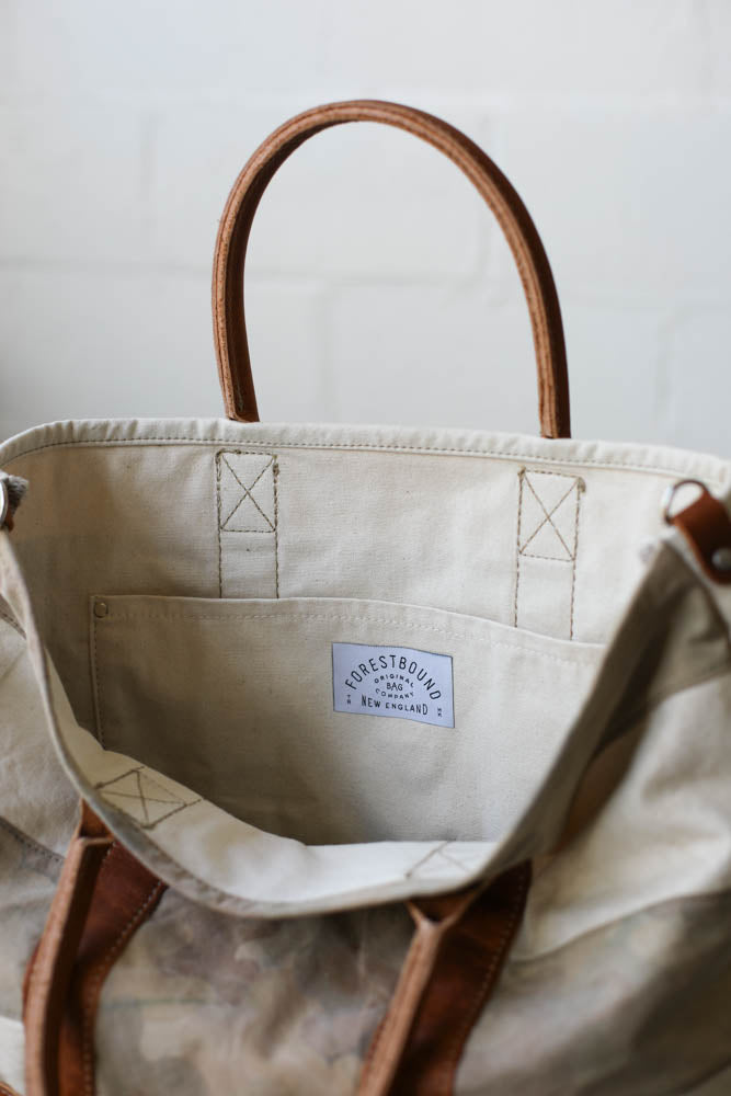 WWII era Salvaged Canvas & Camo Tote Bag