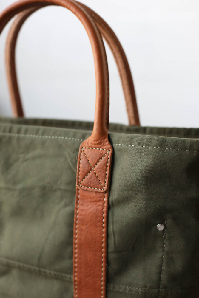 WWII era Salvaged Canvas Tote Bag
