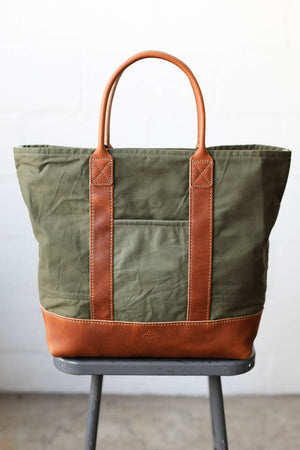 WWII era Salvaged Canvas Tote Bag